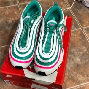 Nike Air Max 97 Miami size 11 white pink / green